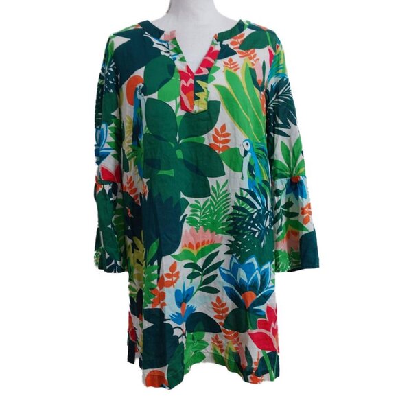 Boden Jodie Tropical/Parrot Print Tunic Top/Dress/Swim Coverup - Picture 4 of 10